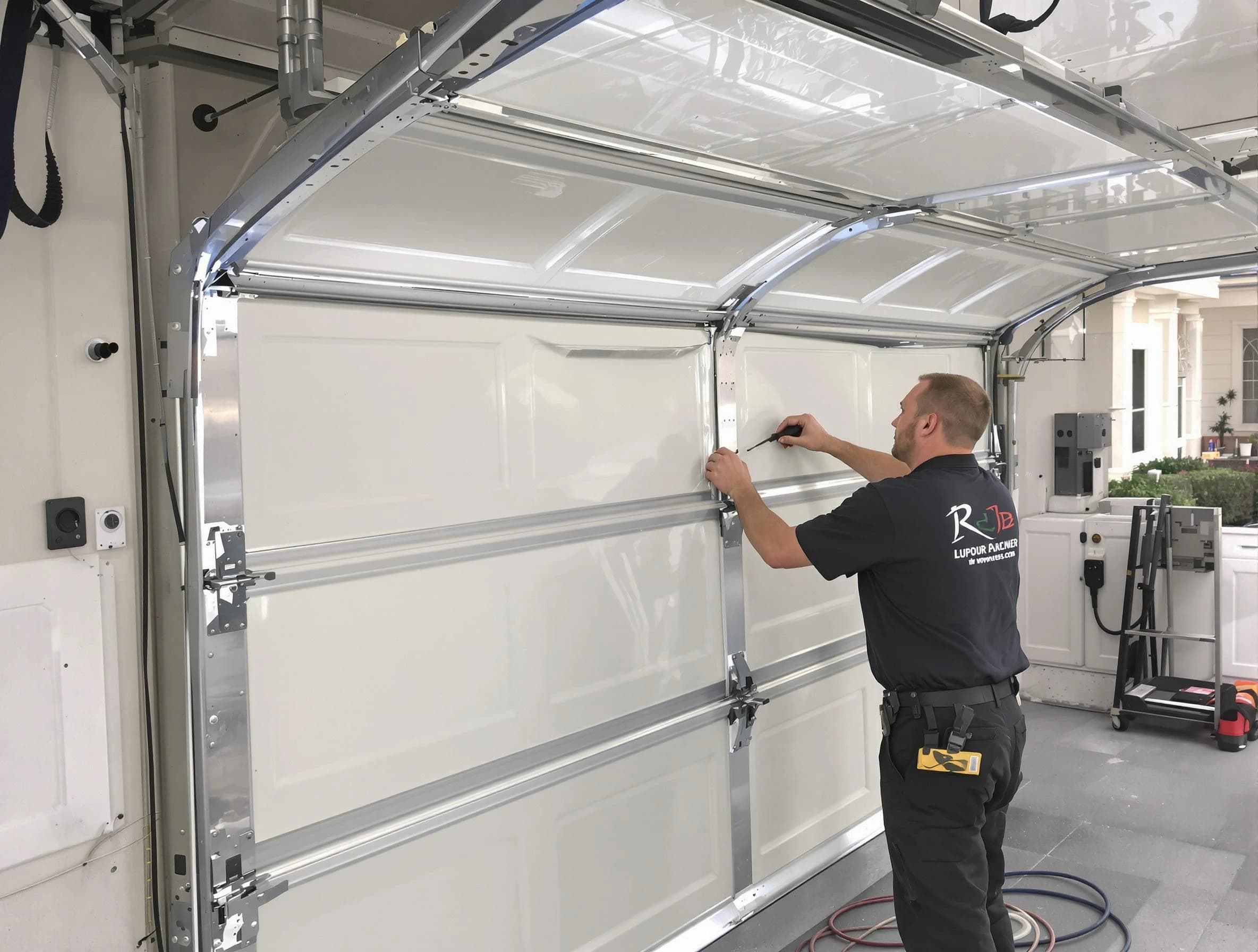 Hampton Garage Door Repair professional performing panel repair in Hampton