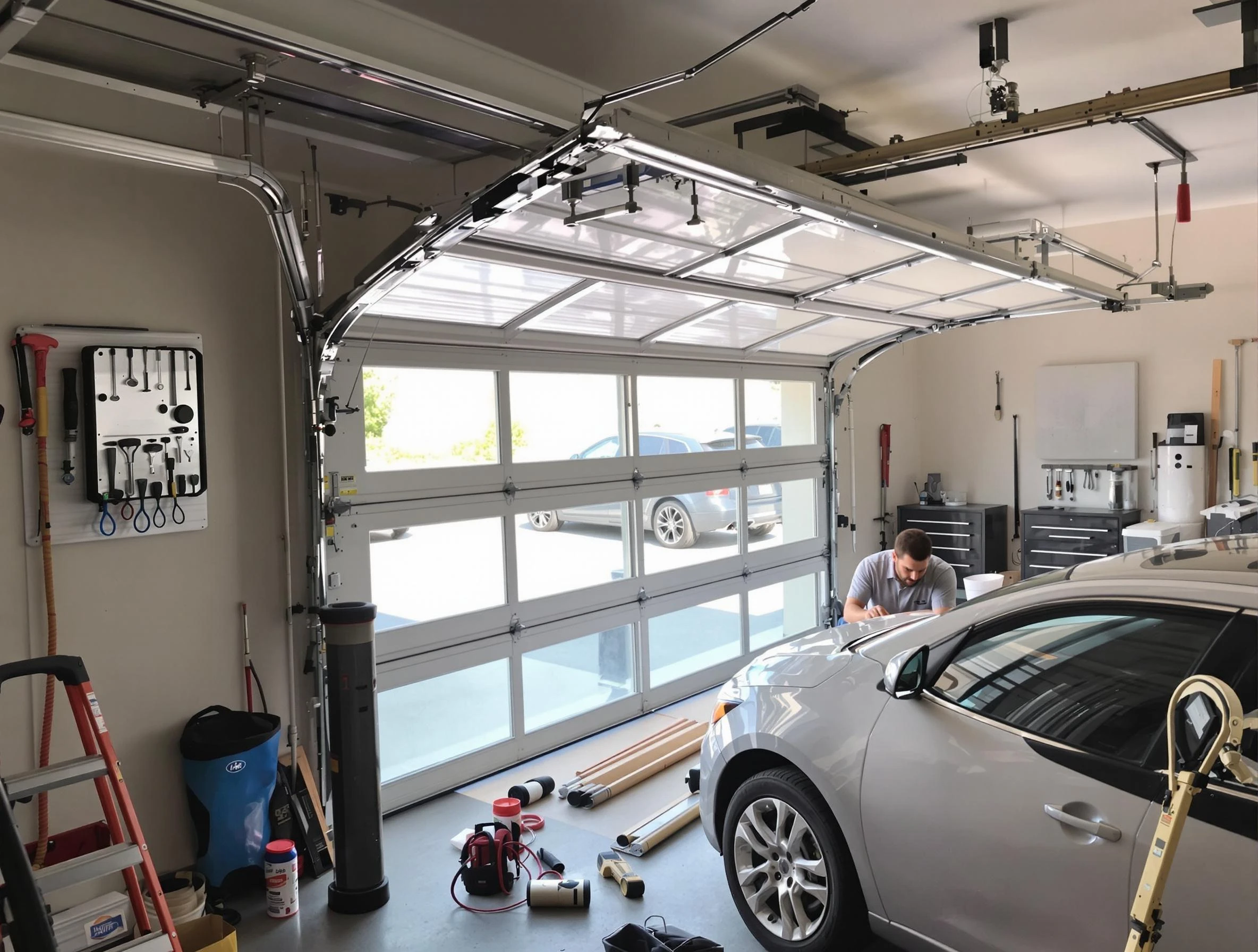 Garage door noise reduction service by Hampton Garage Door Repair in Hampton