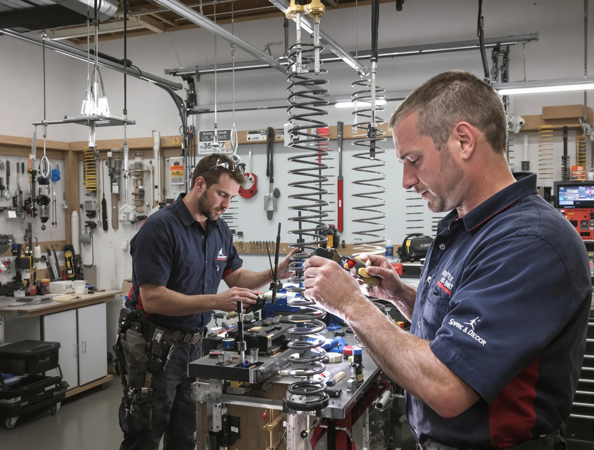 Garage door spring repair service by Hampton Garage Door Repair in Hampton