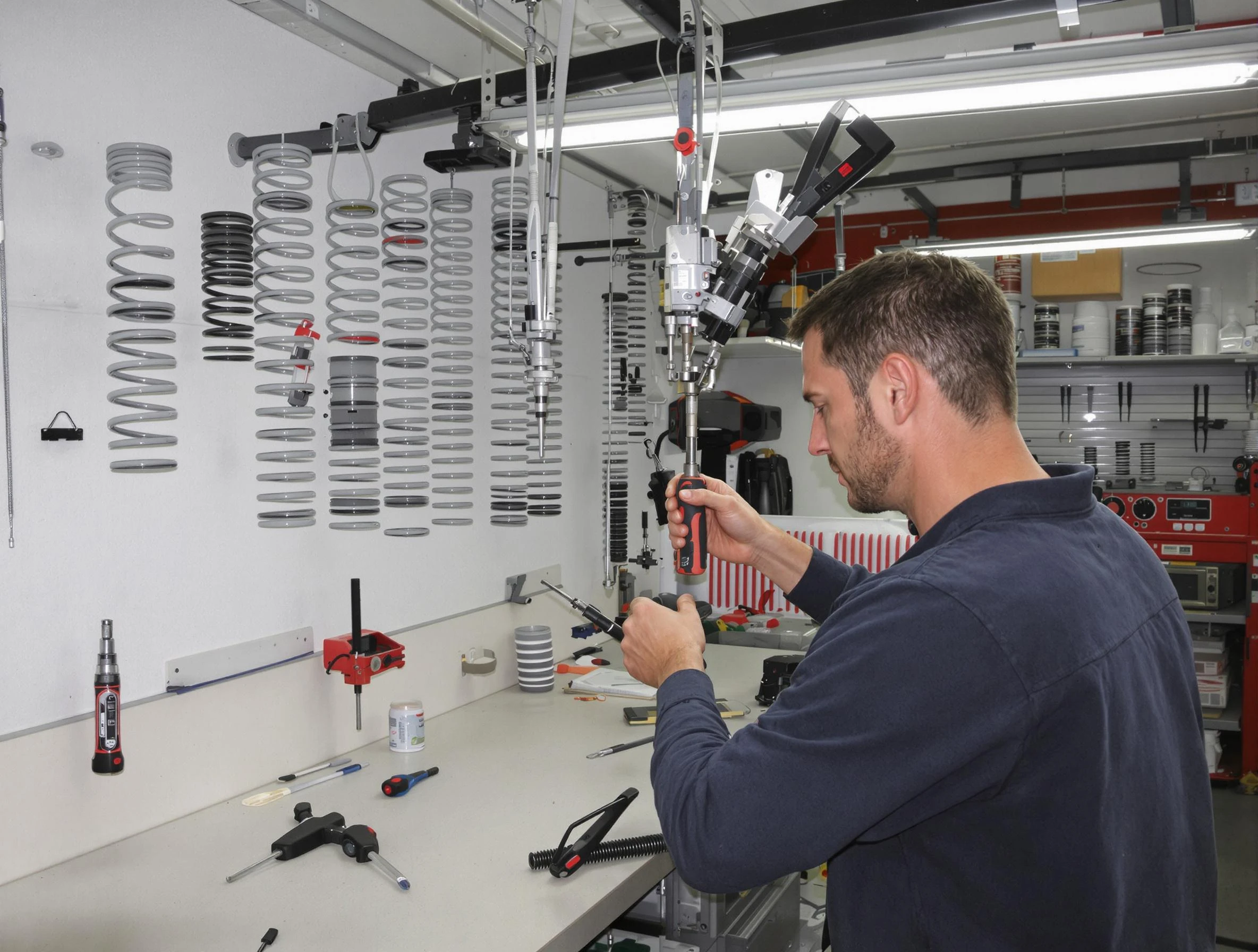 Hampton Garage Door Repair safety certified technician performing precision spring replacement in Hampton